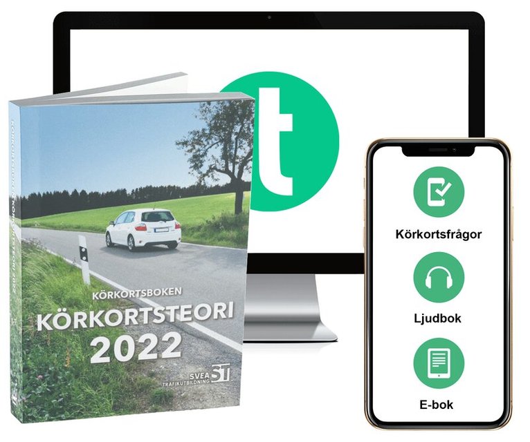 Körkortsboken Körkortsteori 2022 (bok + digitalt teoripaket med körkortsfrågor, övningar, ljudbok & ebok), Häftad