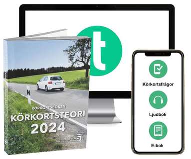 Svea Trafikutbildning - Körkortsboken Körkortsteori 2024 (bok + digitalt teoripaket med körkortsfrågor, övningar, ljudbok & ebok), Häftad
