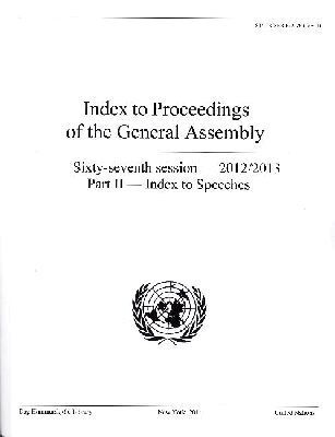 United Nations Department of Public Information - Index to Proceedings of the General Assembly 2012/2013 Part II, Häftad. Tillgänglighet: Tillfälligt slut