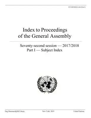 United Nations Department of Public Information - Index to Proceedings of the General Assembly 2017/2018, Häftad. Tillgänglighet: Tillfälligt slut