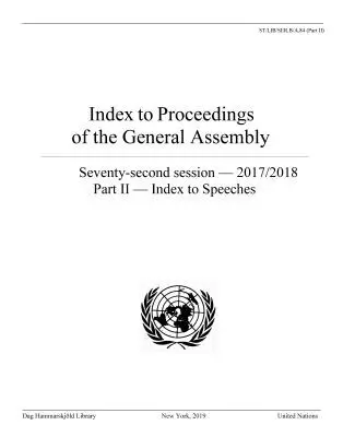 United Nations Department of Public Information - Index to Proceedings of the General Assembly 2017/2018, Häftad. Tillgänglighet: Tillfälligt slut