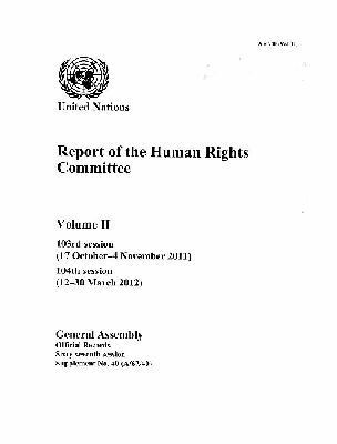 Department of General Assembly Affairs and Conference Services United Nations - Report of the Human Rights Committee, Volume II, Häftad. Tillgänglighet: Tillfälligt slut