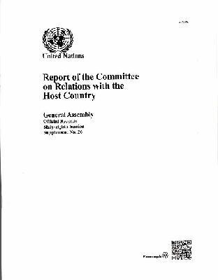 Department of General Assembly Affairs and Conference Services United Nations - Report of the Committee on Relations with the Host Country, Häftad. Tillgänglighet: Tillfälligt slut