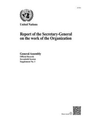 Unite Nations Department for General Assembly and Conference Management, United Nations - Report of the Secretary-General on the Work of the Organization: Seventieth Session, Häftad. Tillgänglighet: Tillfälligt slut