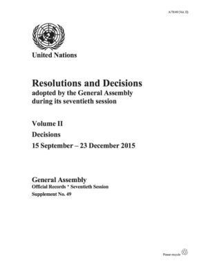 United Nations Department for General Assembly and Conference Management, United Nations Publications - Resolutions and Decision Adopted by the General Assembly During Its Seventieth Session, Häftad. Tillgänglighet: Tillfälligt slut