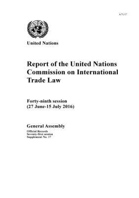 United Nations Office of Legal Affairs, United Nations Publications - Report of the United Nations Commission on International Trade Law, Häftad