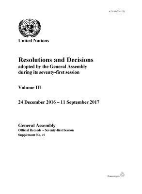 United Nations Department for General Assembly and Conference Management, United Nations - Resolutions and Decision Adopted by the General Assembly During Its Seventy-first Session, Häftad. Tillgänglighet: Tillfälligt slut