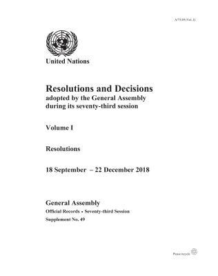 United Nations Department for General Assembly and Conference Management, United Nations Publications - Resolutions and Decisions Adopted by the General Assembly During Its Seventy-third Session, Häftad. Tillgänglighet: Tillfälligt slut