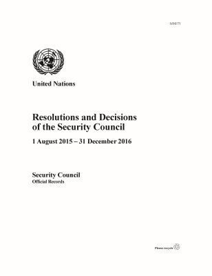 United Nations Department for General Assembly and Conference Management, United Nations - Resolutions and Decisions of the Security Council 2015-2016, Häftad. Tillgänglighet: Tillfälligt slut