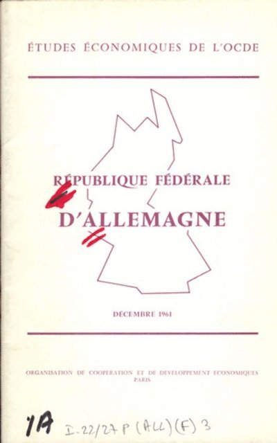 OECD - Etudes economiques de l'OCDE : Allemagne 1961, E-bok