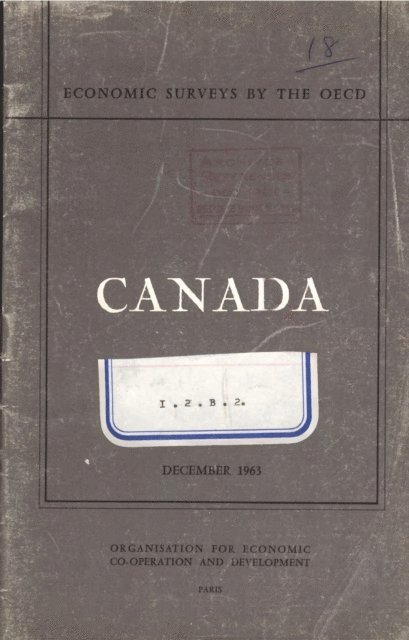 OECD - OECD Economic Surveys: Canada 1963, E-bok