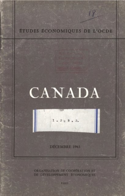OECD - Etudes economiques de l'OCDE : Canada 1963, E-bok
