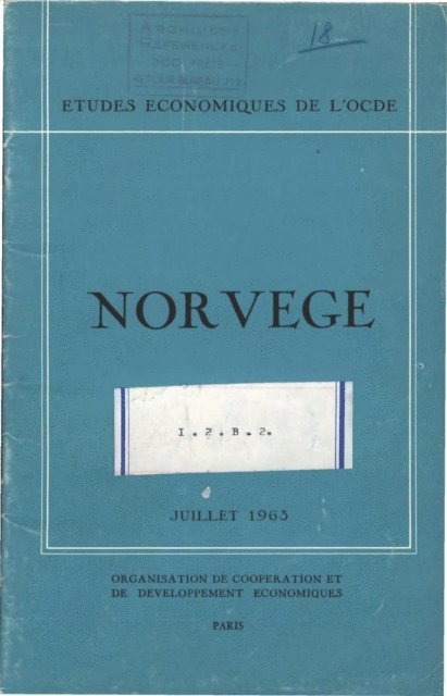 OECD - Etudes economiques de l'OCDE : Norvege 1963, E-bok