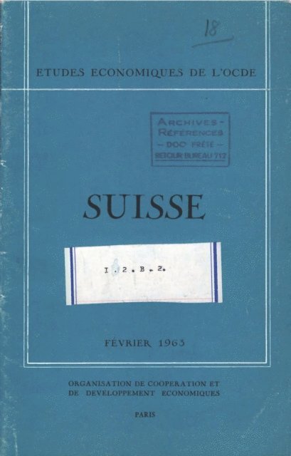 OECD - Etudes economiques de l'OCDE : Suisse 1963, E-bok
