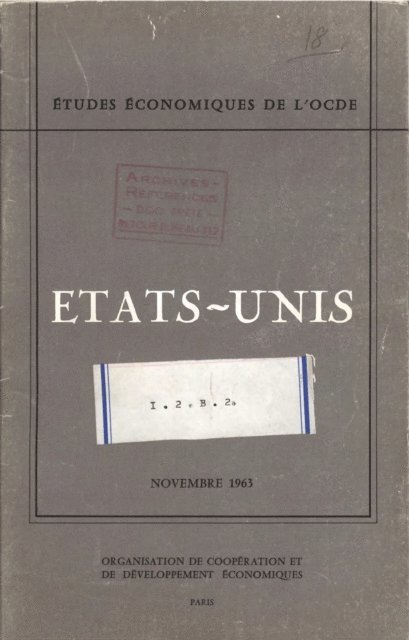 OECD - Etudes economiques de l'OCDE : Etats-Unis 1963, E-bok