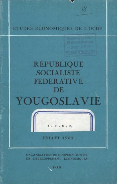 OECD - Etudes economiques de l'OCDE : Republique socialiste federative de Yougoslavie 1963, E-bok