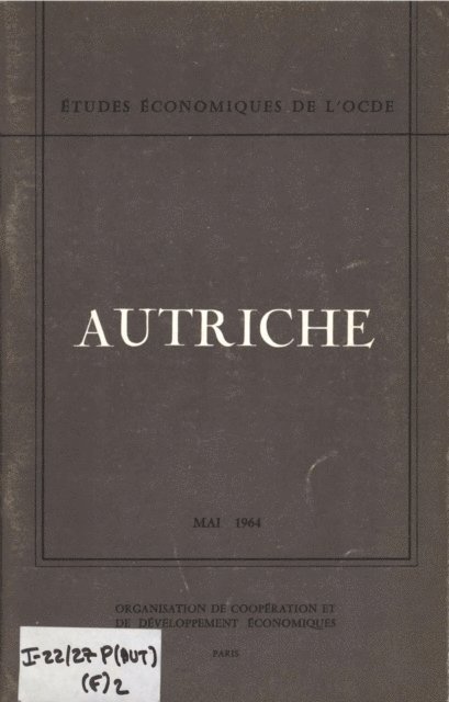 OECD - Etudes economiques de l'OCDE : Autriche 1964, E-bok