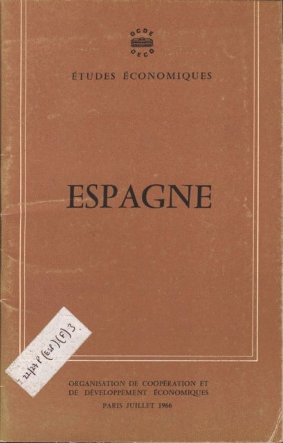 OECD - Etudes economiques de l'OCDE : Espagne 1966, E-bok