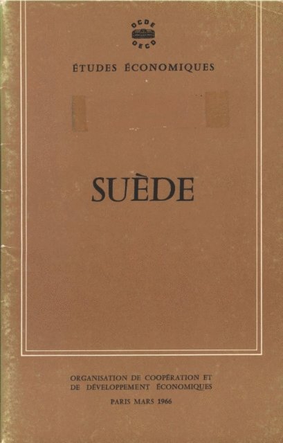OECD - Etudes economiques de l'OCDE : Suede 1966, E-bok
