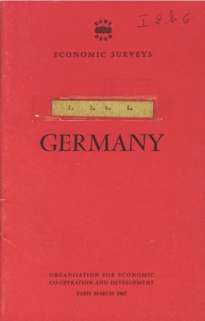 OECD - OECD Economic Surveys: Germany 1967, E-bok