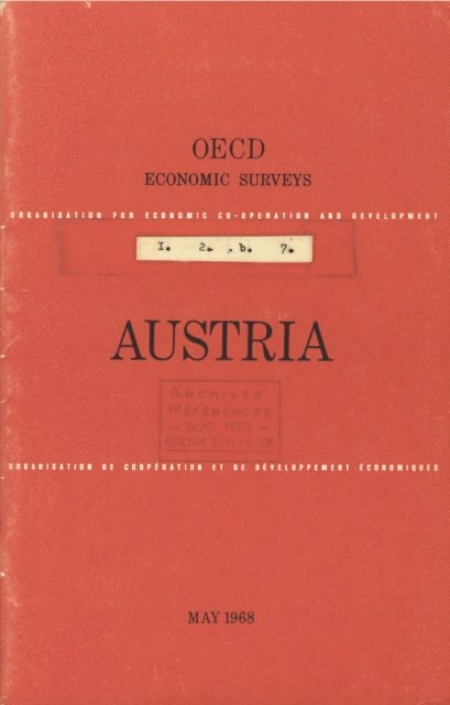 OECD - OECD Economic Surveys: Austria 1968, E-bok