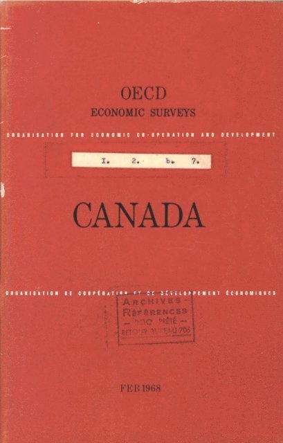 OECD - OECD Economic Surveys: Canada 1968, E-bok