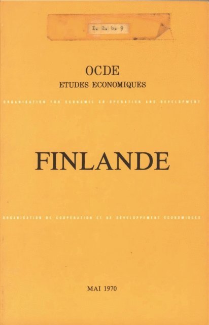 OECD - Etudes economiques de l'OCDE : Finlande 1970, E-bok