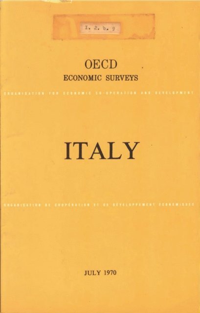 OECD - OECD Economic Surveys: Italy 1970, E-bok