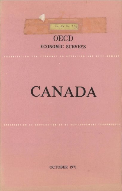 OECD - OECD Economic Surveys: Canada 1971, E-bok