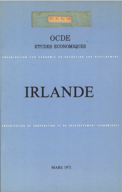 OECD - Etudes economiques de l'OCDE : Irlande 1971, E-bok
