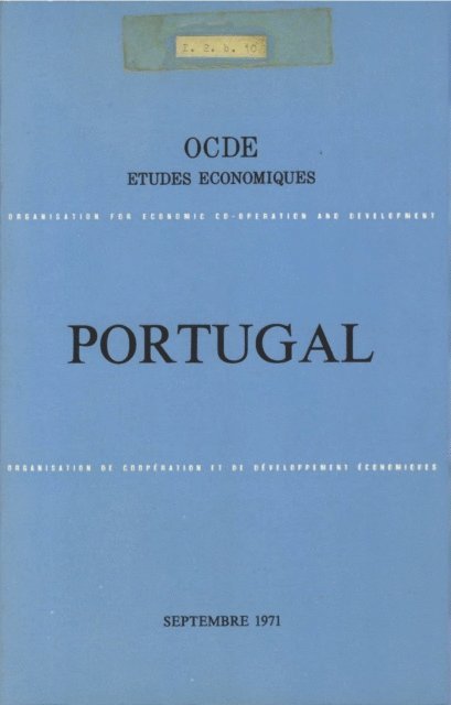 OECD - Etudes economiques de l'OCDE : Portugal 1971, E-bok