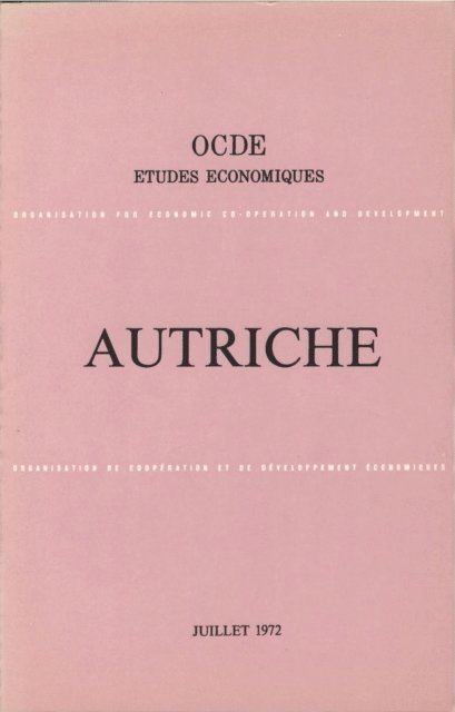 OECD - Etudes economiques de l'OCDE : Autriche 1972, E-bok
