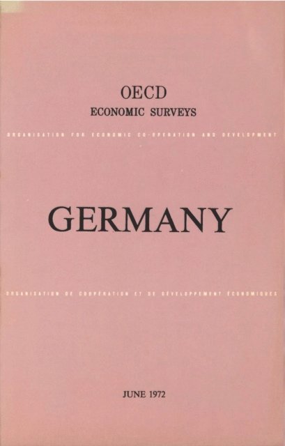 OECD - OECD Economic Surveys: Germany 1972, E-bok