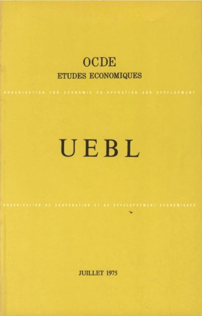 OECD - Etudes economiques de l'OCDE : Belgique 1975, E-bok