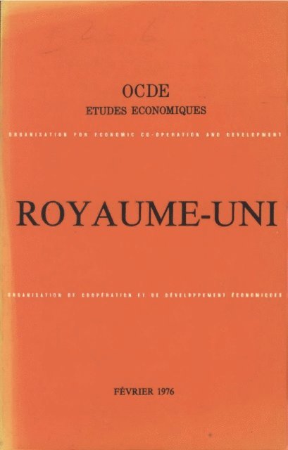 OECD - Etudes economiques de l'OCDE : Royaume-Uni 1976, E-bok