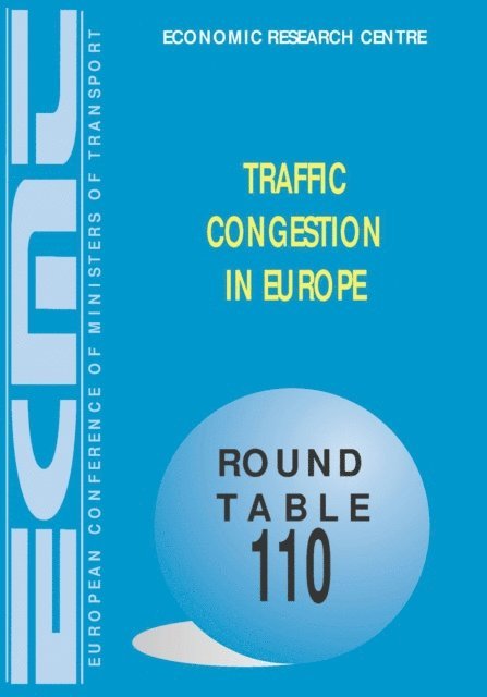 European Conference of Ministers of Transport - ECMT Round Tables Traffic Congestion in Europe, E-bok