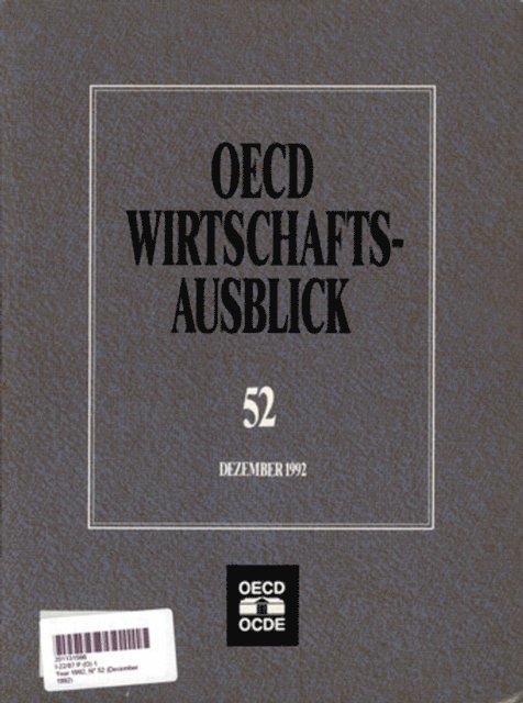 OECD - OECD Wirschaftsausblick, Ausgabe 1992/2, E-bok