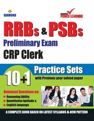 Diamond Power Learning Team - RRBs & PSBs Preliminary Exam CRP - Clerk 10+1 PTP, Häftad. Tillgänglighet: Lägg i varukorg