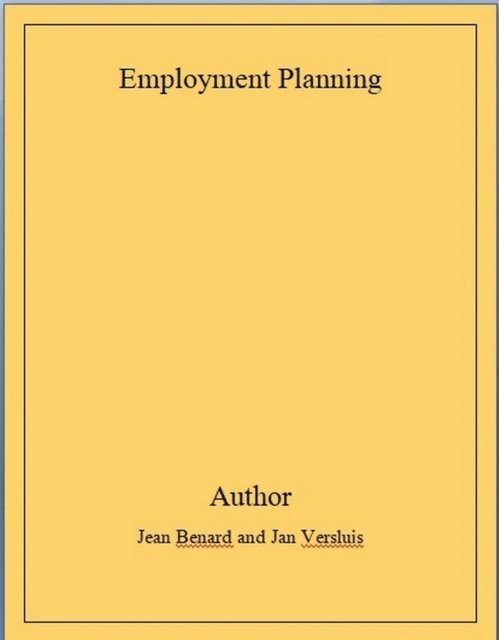 Jan Versluis, Jean Benard - Employment Planning And Optimal Allocation Of Physical And Human Resources, E-bok