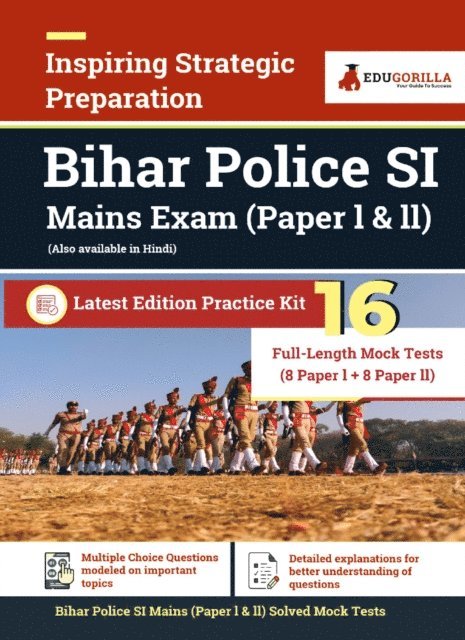 EduGorilla Prep Experts - Bihar Police Sub Inspector (BPSI) Exam 2021 (Paper I & II) | 16 Full-length Mock Tests (Solved) | Latest Pattern Kit By EduGorilla, E-bok