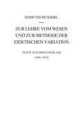 Zur Lehre vom Wesen und zur Methode der eidetischen Variation
