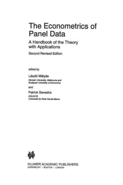 Patrick Sevestre, Laszlo Matyas - Econometrics of Panel Data, E-bok