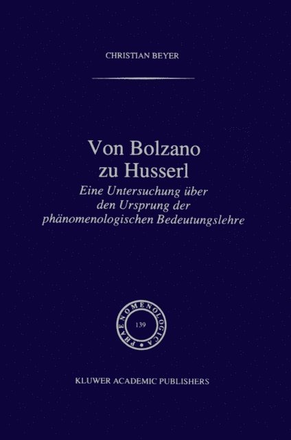 C. Beyer - Von Bolzano zu Husserl, E-bok