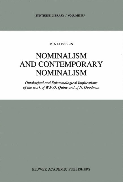 M. Gosselin - Nominalism and Contemporary Nominalism, E-bok