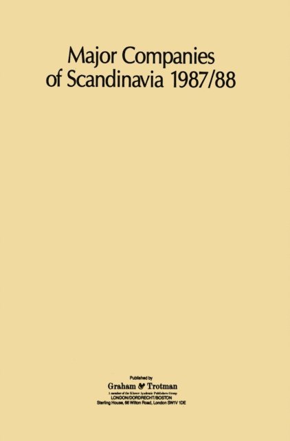 R. Whiteside - Major Companies of Scandinavia 1987/88, E-bok