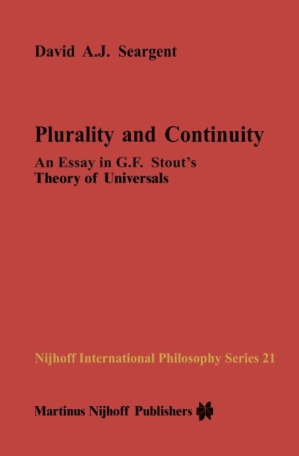 David A.J. Seargent - Plurality and Continuity, E-bok