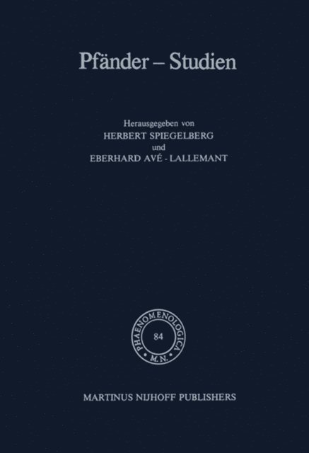 E. Ave-Lallemant, E. Spiegelberg - Pfander-Studien, E-bok
