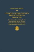 Logische Untersuchungen ErgÃ¿nzungsband Erster Teil
