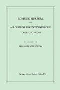 Allgemeine Erkenntnistheorie Vorlesung 1902/03