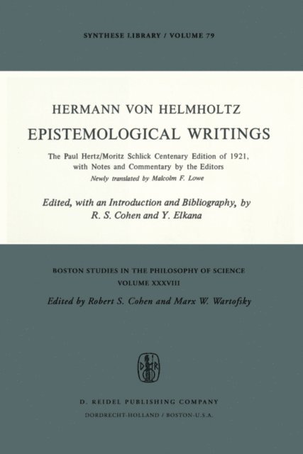 H. von Helmholtz, Y. Elkana, Robert S. Cohen - Epistemological Writings, E-bok